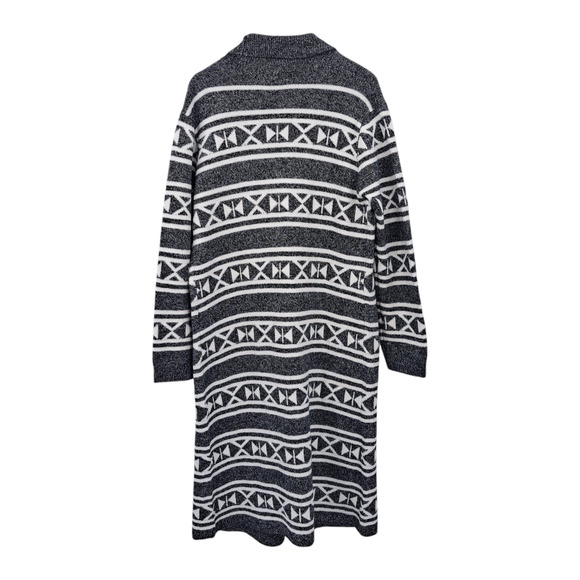 Show Me Your MuMu Trench Cardigan Nordic Knit Long Sweater Gray Women's Size XL - Picture 2 of 6